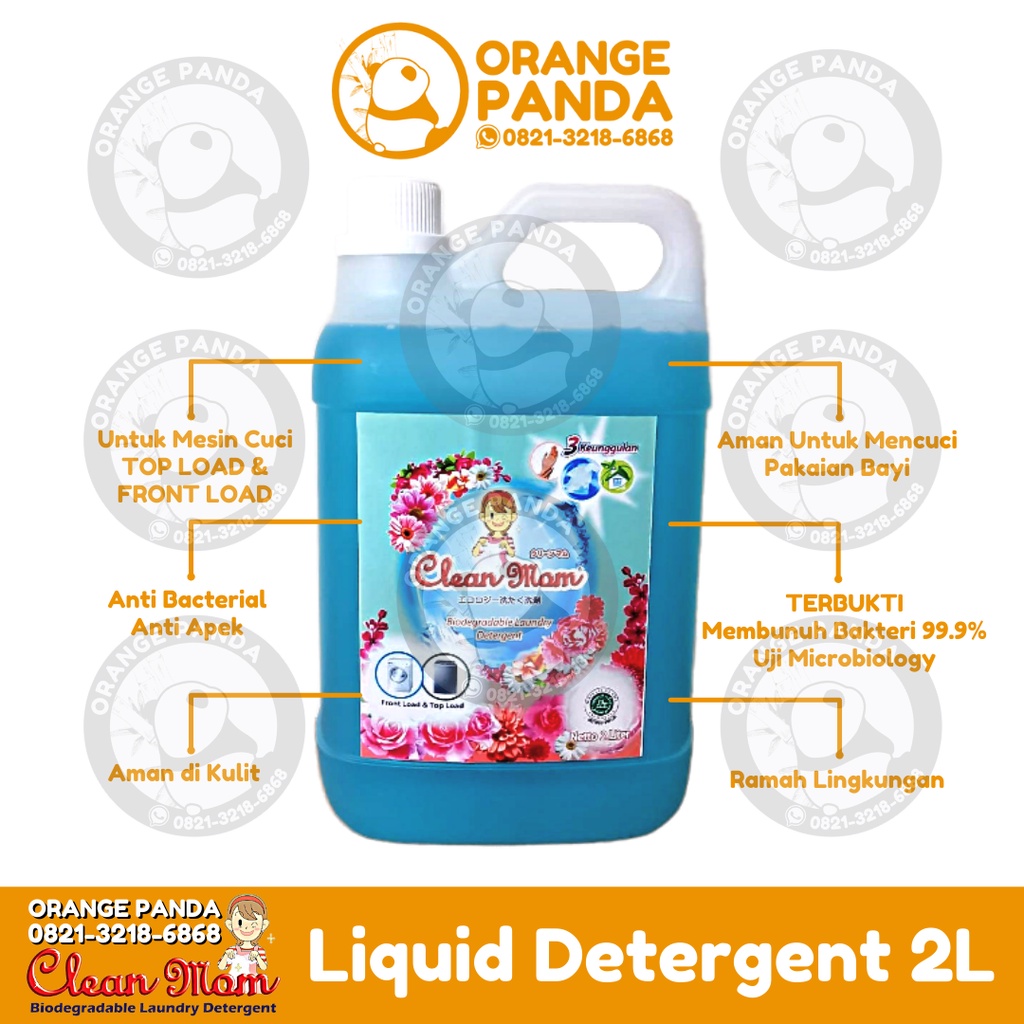 Jual Clean Mom Detergent Cair 2 Liter Sabun Cuci Baju TOP LOADING