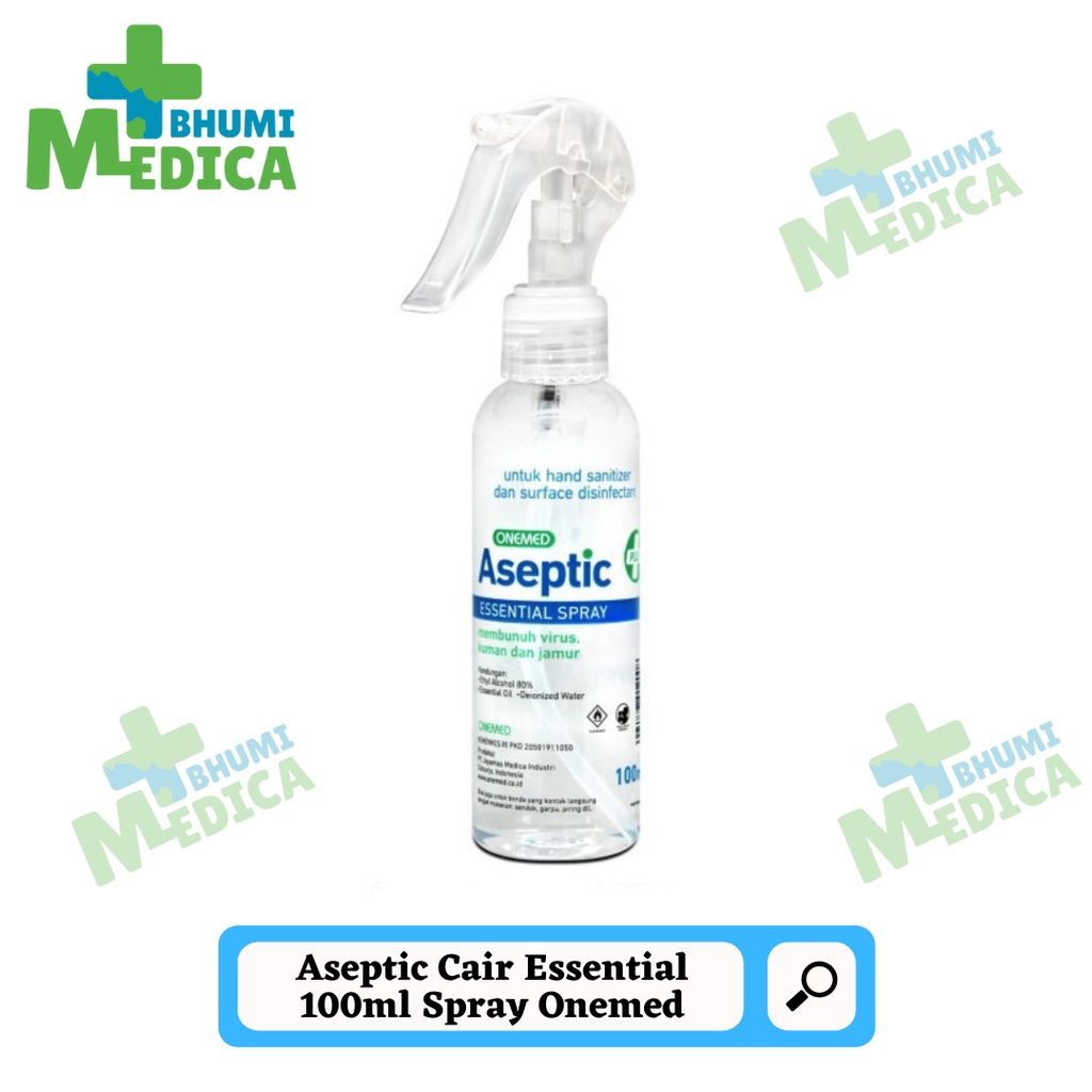 Jual Aseptic Cair Onemed Plus Essential Spray 100ml Hand Sanitizer