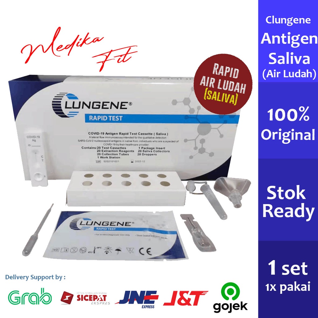 Jual Antigen Rapid Test Saliva Air Liur Clungene 1 Set Original