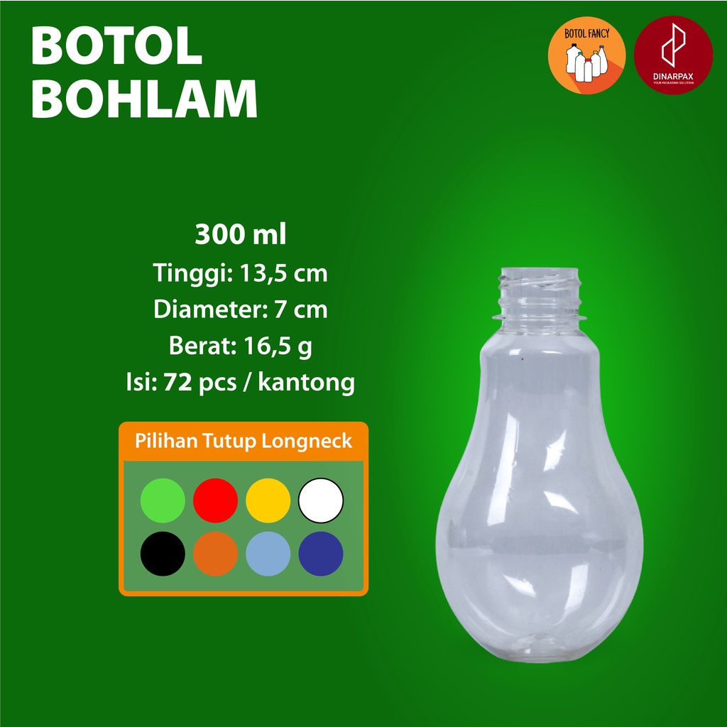 Jual Botol Bohlam 300ml Botol Lampu 300ml Botol Jus Luar Kota