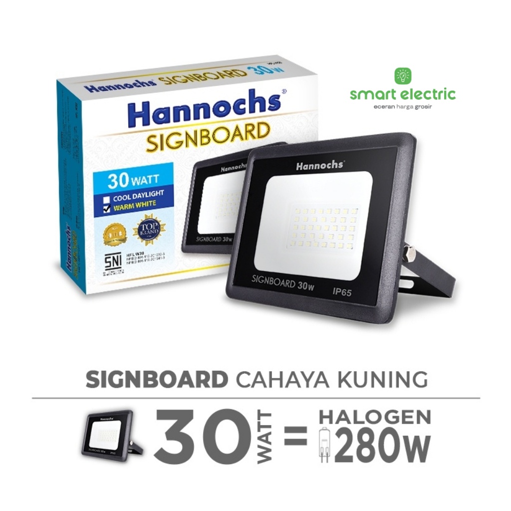 Jual Hannochs Signboard LED Lampu Sorot Flood Light 30 Watt Terang