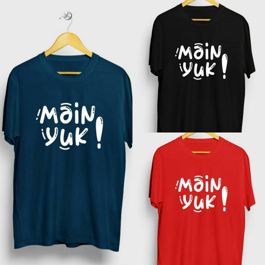 Jual Baju Kaos Tshirt Distro Main Yuk Polyflex L Xl Shopee