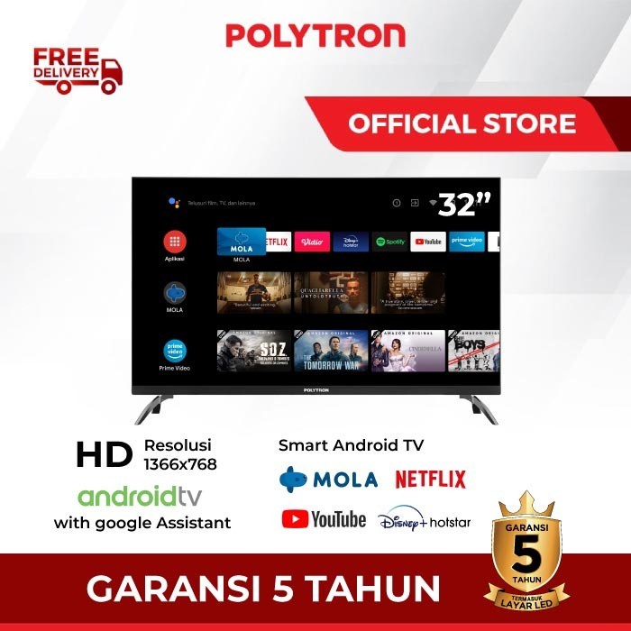 Jual POLYTRON Smart Android LED TV 32 Inch PLD3 2AG9953 Netflix Youtube