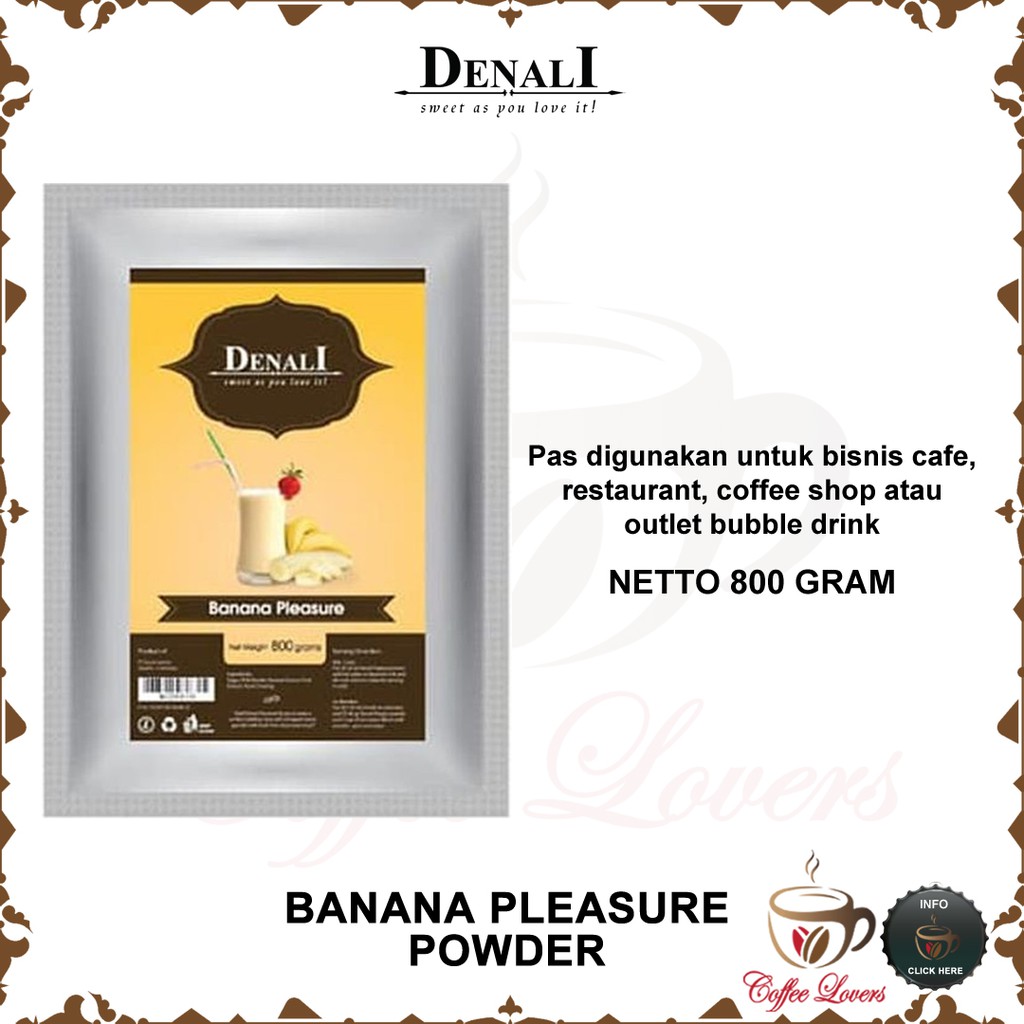 Jual DENALI POWDER BANANA PLEASURE MINUMAN BUBUK DENALI 800GR