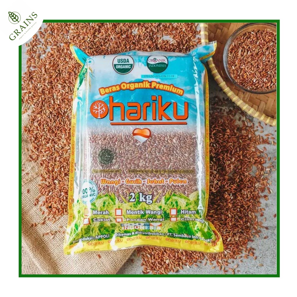 Jual Beras Merah Organik Premium Hariku Kg Shopee Indonesia