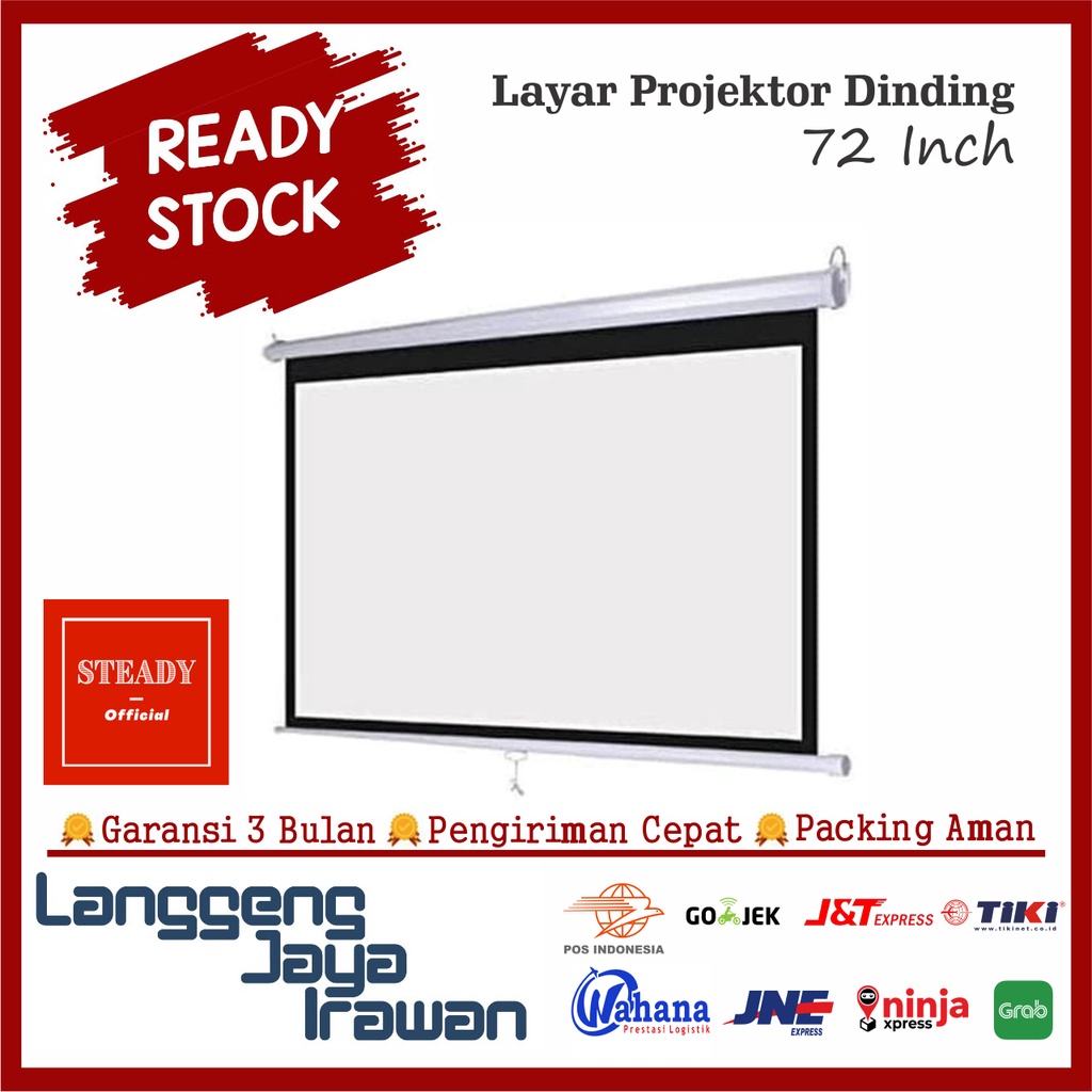 Jual Layar Proyektor Dinding Screen Projector Wall Wallscreen 72inch