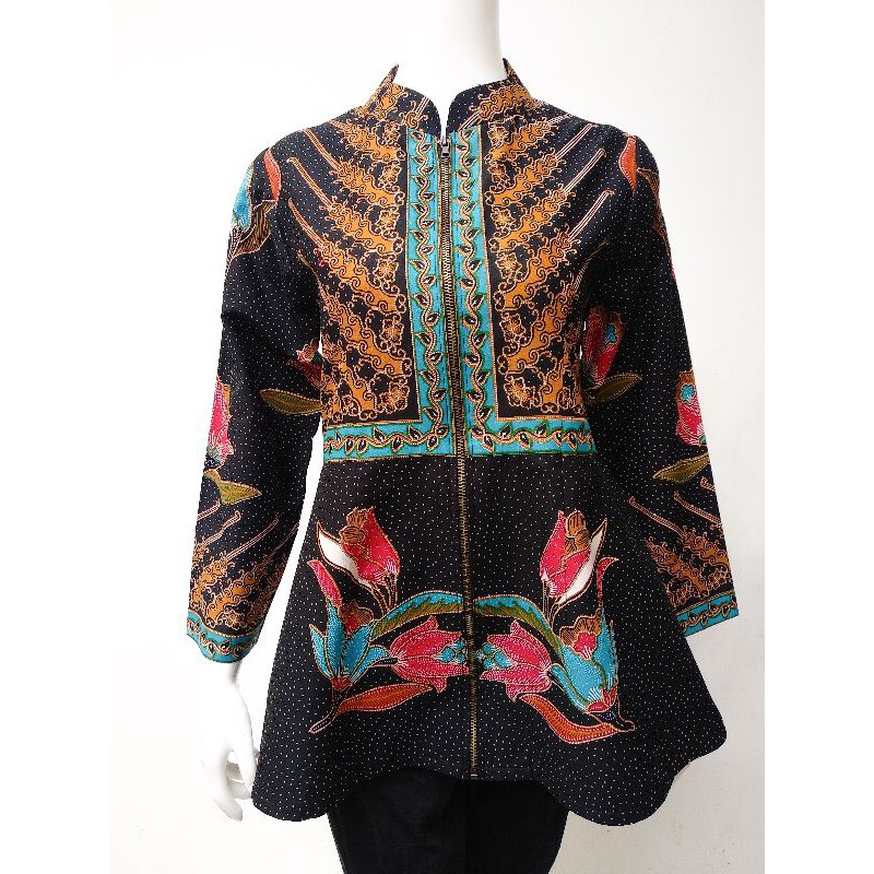 Baju Batik Blus Batik Furing Trikot Blus Batik Kerja Baju Batik Kerja