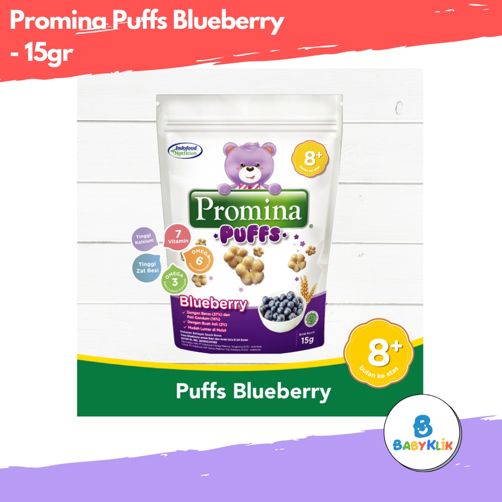 Jual Promina Puffs Blueberry Snack Bayi 15 G Shopee Indonesia