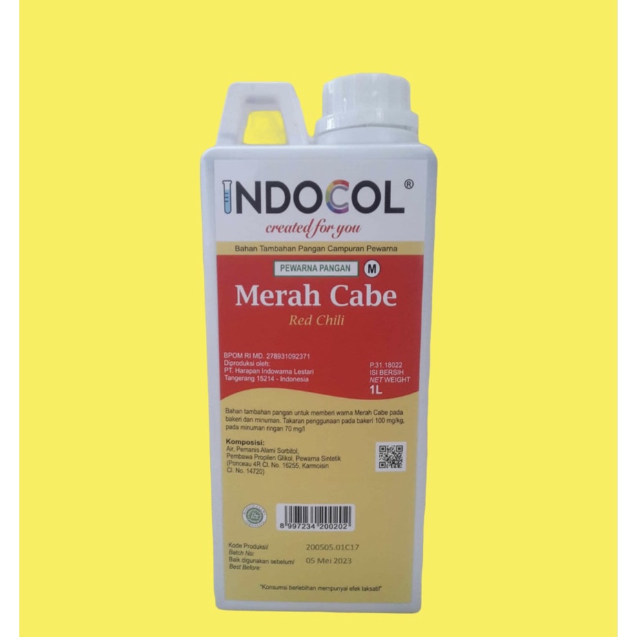 Jual Pewarna Cair Indocol Merah Cabe Liter Shopee Indonesia