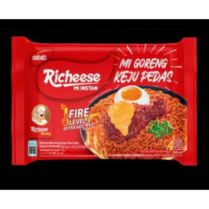 Jual Nabati Richeese Mi Instant Mi Goreng Keju Fire Level 3 New