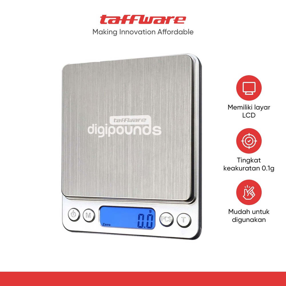 Jual Taffware Digipounds Timbangan Dapur Mini Digital 2000g 0 1g