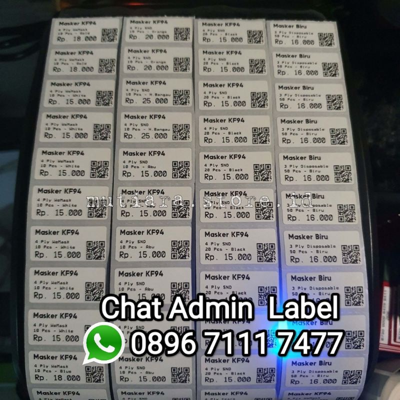 Jual JASA CETAK LABEL HARGA 33x15mm LABEL HARGA BARCODE BAHAN THERMAL