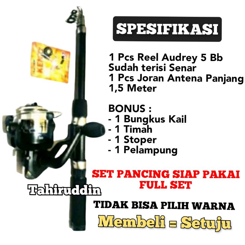 Jual 1 Set Pancing Audrey Komplit Joran Reel Dan Kelengkapan Siap