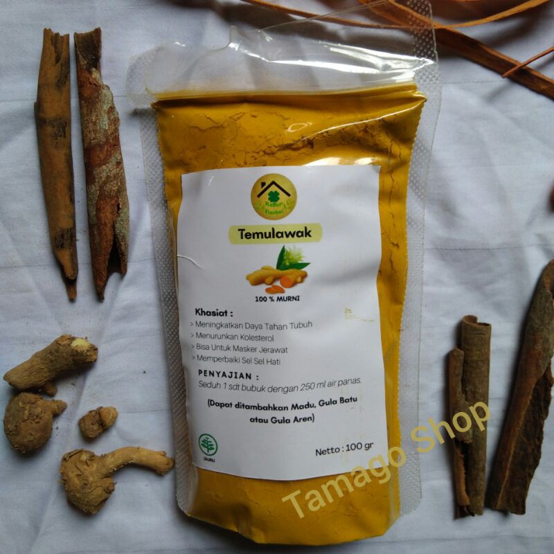 Jual Temulawak Bubuk Halus Gr Minuman Jamu Herbal Alami Kesehatan