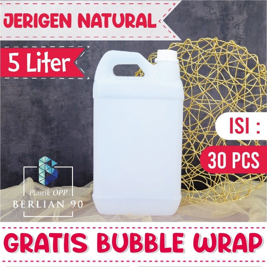 Jual Jerigen BARU 5 Liter Tutup Segel HDPE Natural Murahh Jerigen