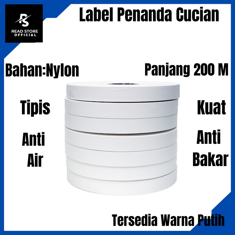 Jual 200 Meter Pita Laundry Tafetta Label Penanda Cucian Roll Kain