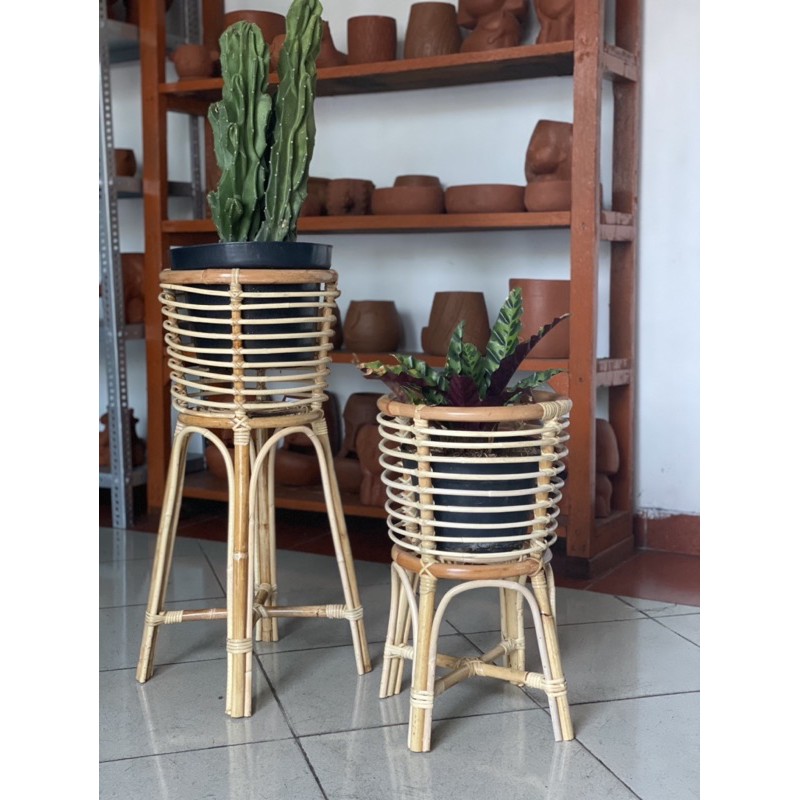 Jual Standing Planter Rattan Pot Rotan Keranjang Rotan Indonesia Shopee