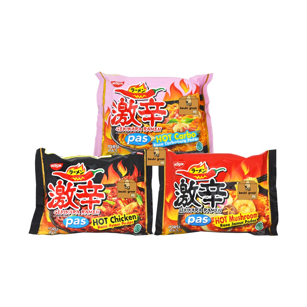 Jual Nissin Gekikara Ramen Pas All Varian Hot Carbo Chicken Mushroom