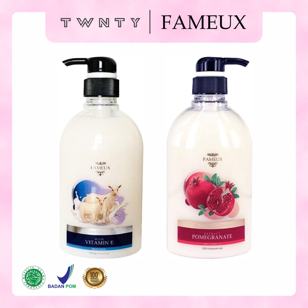 Jual FAMEUX WHITENING SHOWER SCRUB GOAT WHITENING SHOWER SCRUB