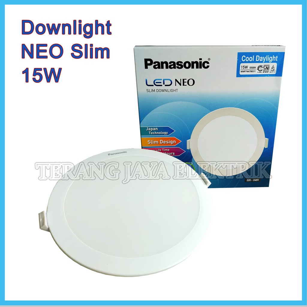 Jual Downlight Slim LED NEO 15 Watt Bulat IB 6500K Putih Panasonic