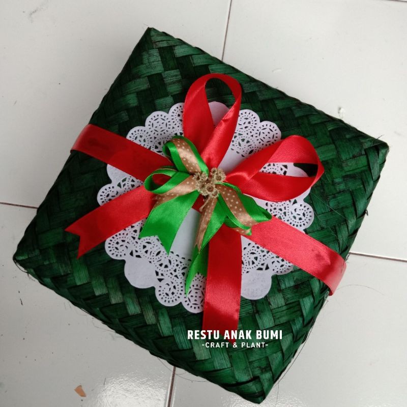 Jual Besek Warna Hijau 25 Cm Besek Warna Pita Kertas Bulat Besek