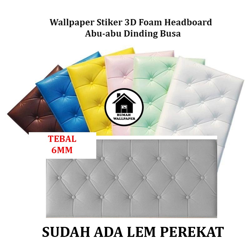 Jual Rw Wallpaper Stiker D Foam Headboard Abu Abu Dinding Busa Wall