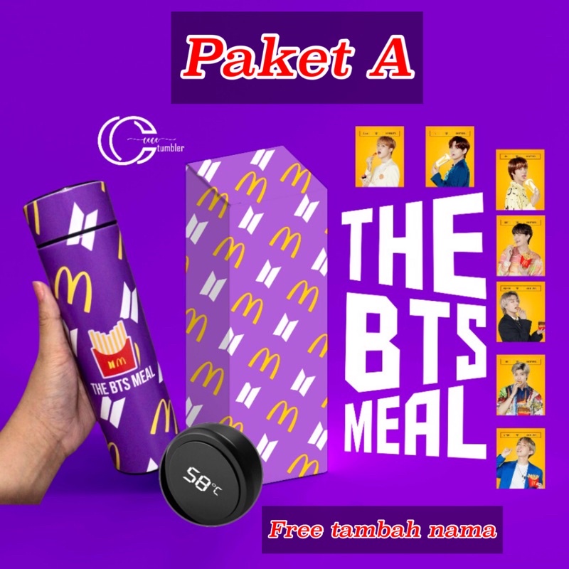 Bts Meal Mcd Tumbler Custom Led Ml Free Tambah Nama Dan Photocard