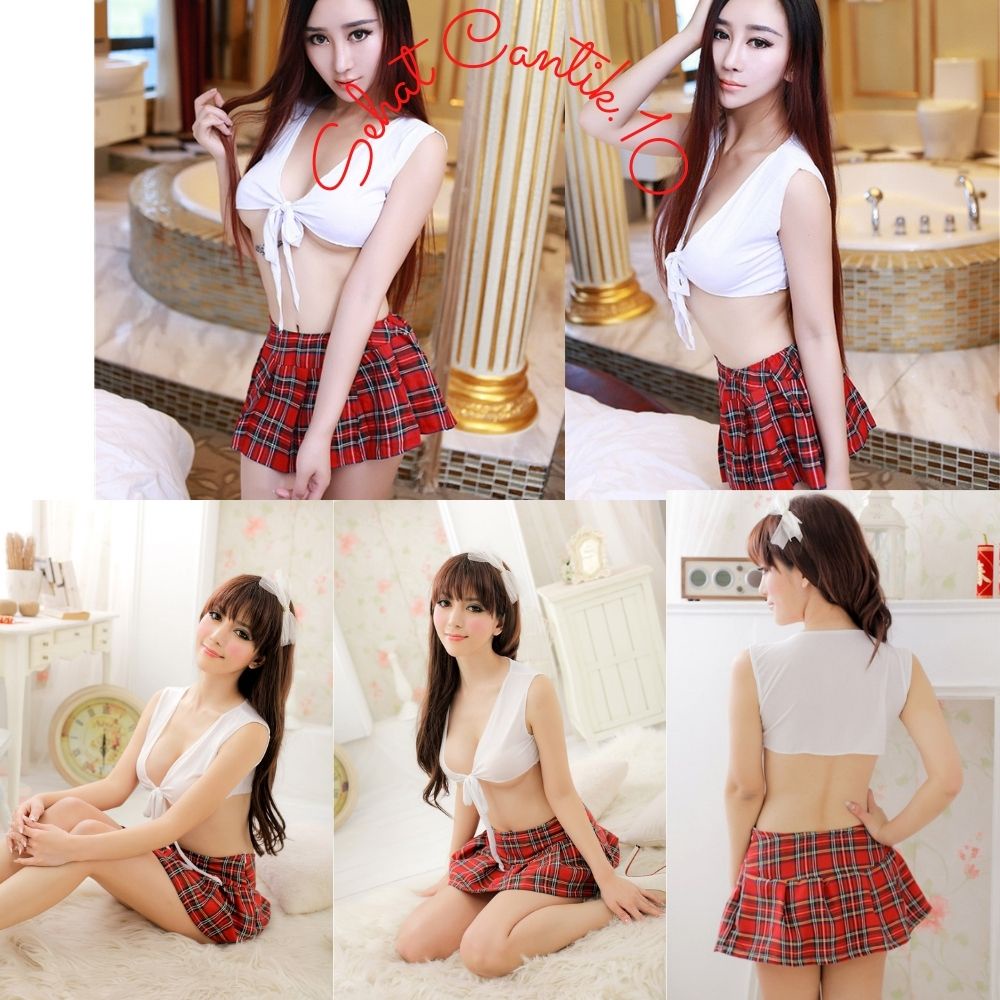 Jual Set Lingerie Rok Seksi Model Cosplay Seragam EropaSet Gaun