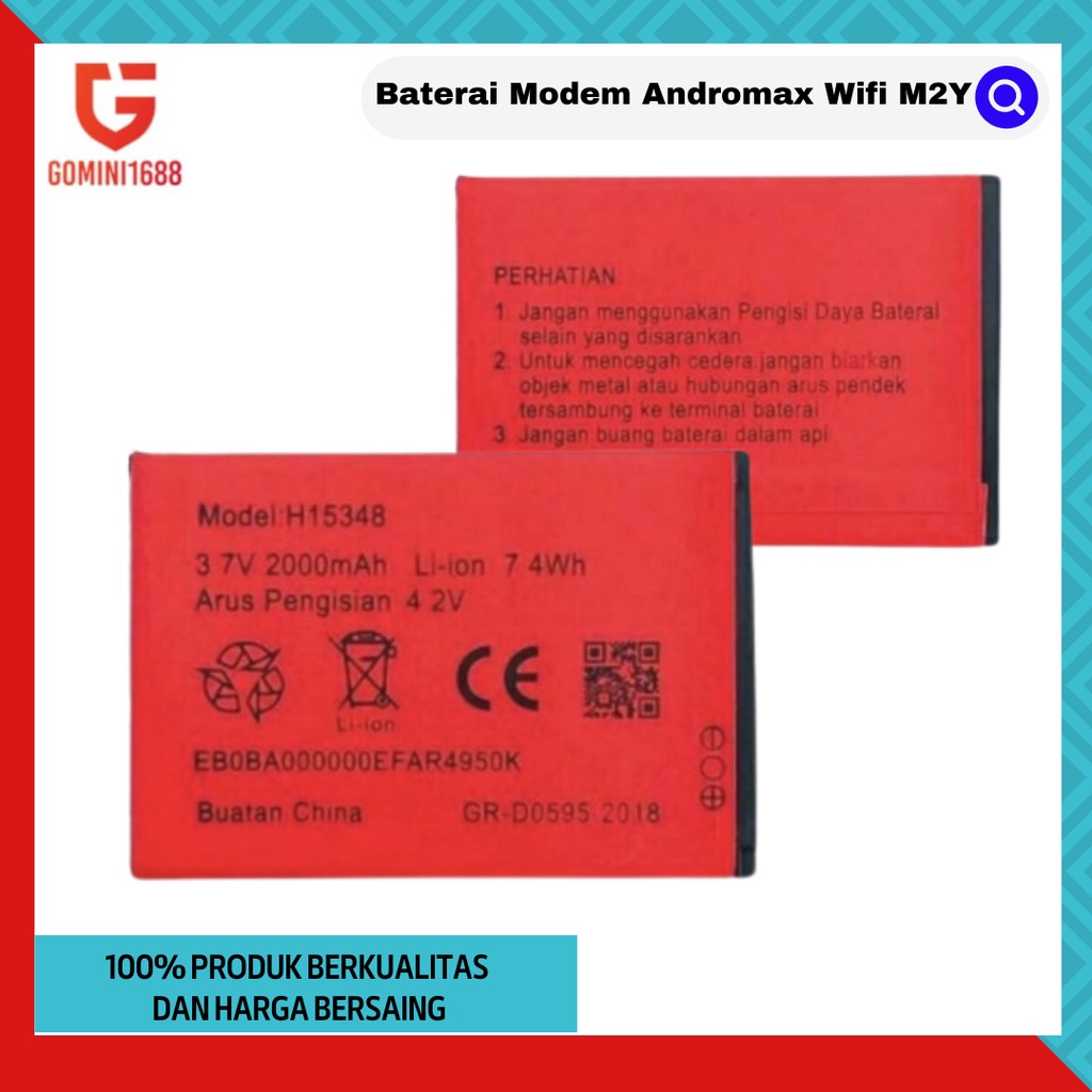 Jual Baterai Modem Andromax Wifi M2Y Mifi Batre Double Power Model