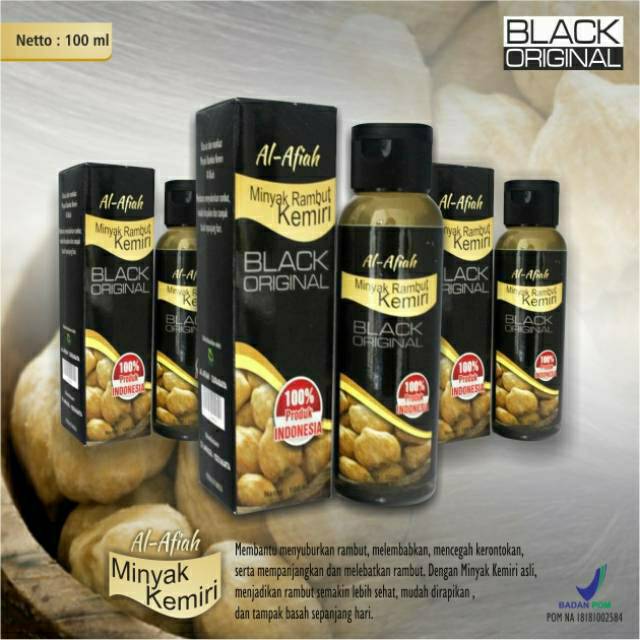 Jual Minyak Rambut Kemiri Black Al Afiah Bpom Minyak Kemiri Plus