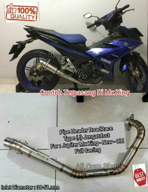 Jual Pipa Header Leher Knalpot Full LASS ROADRACE JUPITER MX NEW