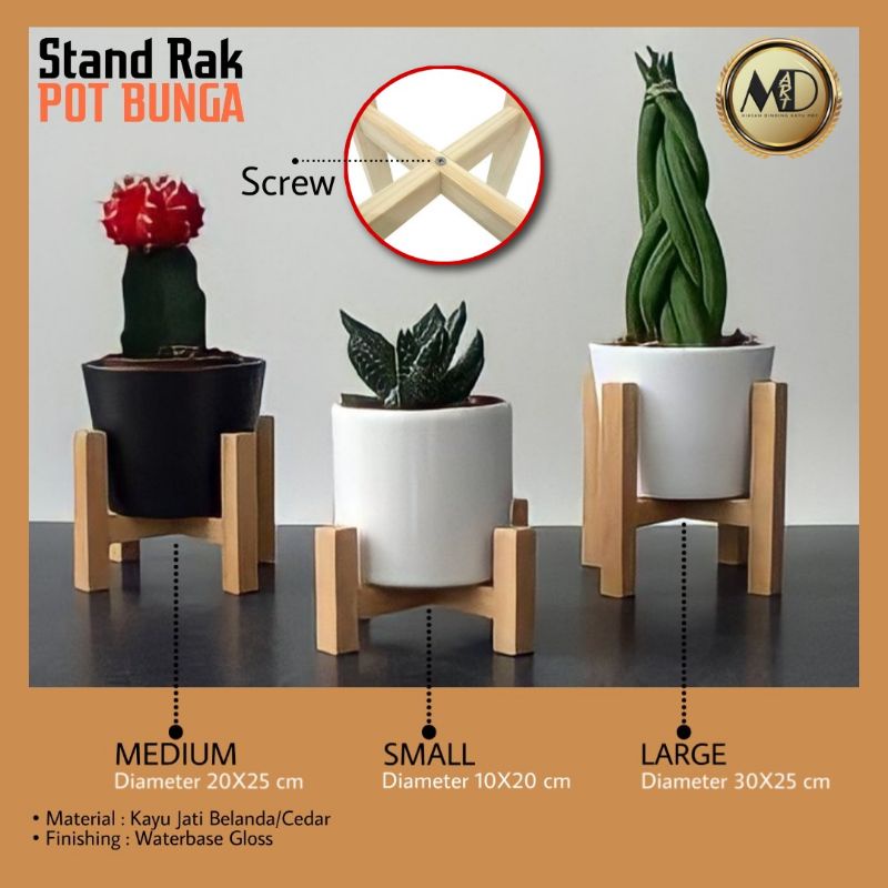 Jual Rak Pot Bunga Tatakan Pot Standing Pot Rak Kayu Standing Planter