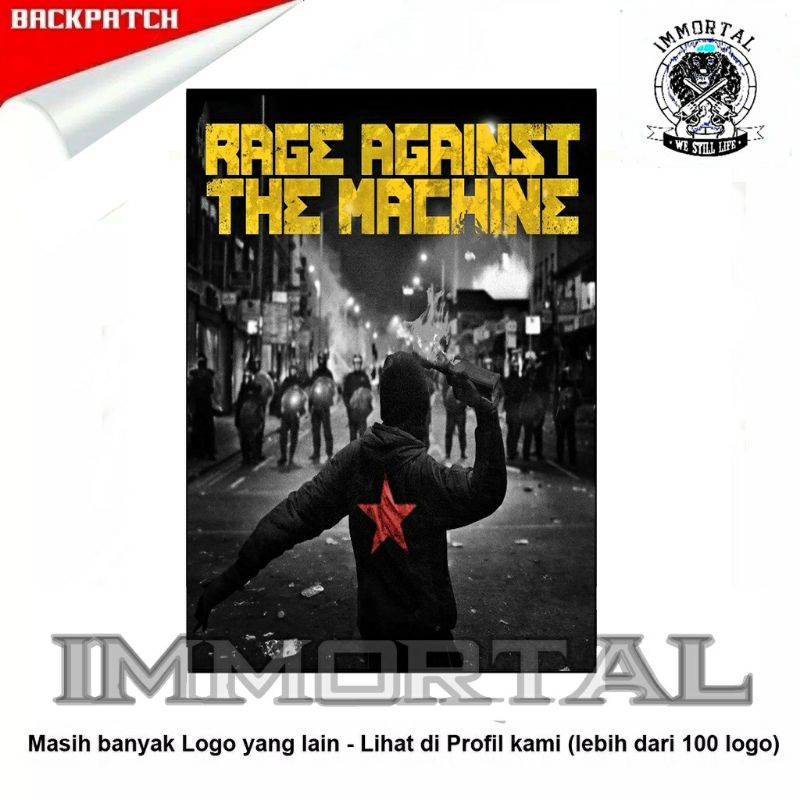 Jual Backpatch Emblem Punggung Jumbo Besar Ratm Rage Against The