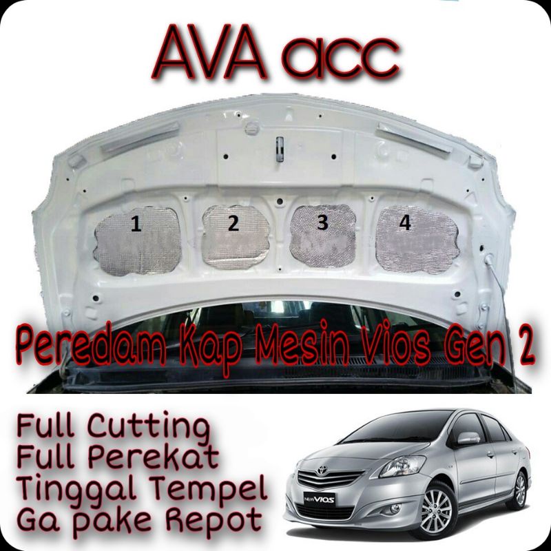 Jual Peredam Kap Mesin Toyota Vios Gen Full Cutting Full Perekat