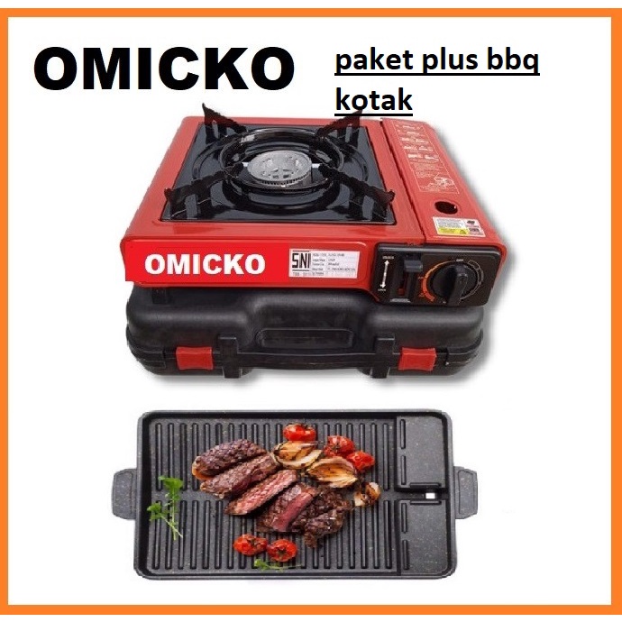 Jual OMICKO Kompor Portable 2in1 Gas Kaleng Gas LPG Square Grill