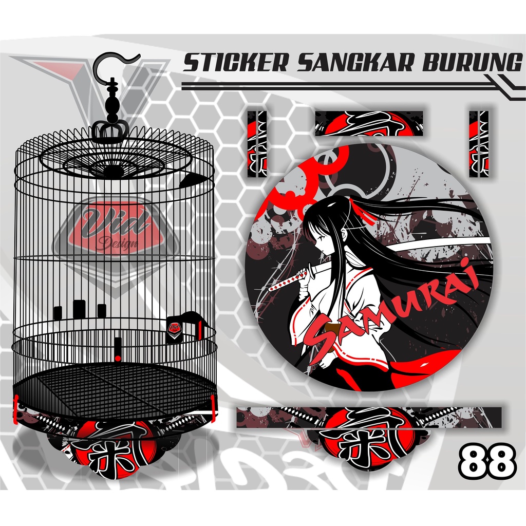 Jual Stiker Tebok MURAI No 1 2 3 Dan 4 Decal Sangkar Bulat BNR