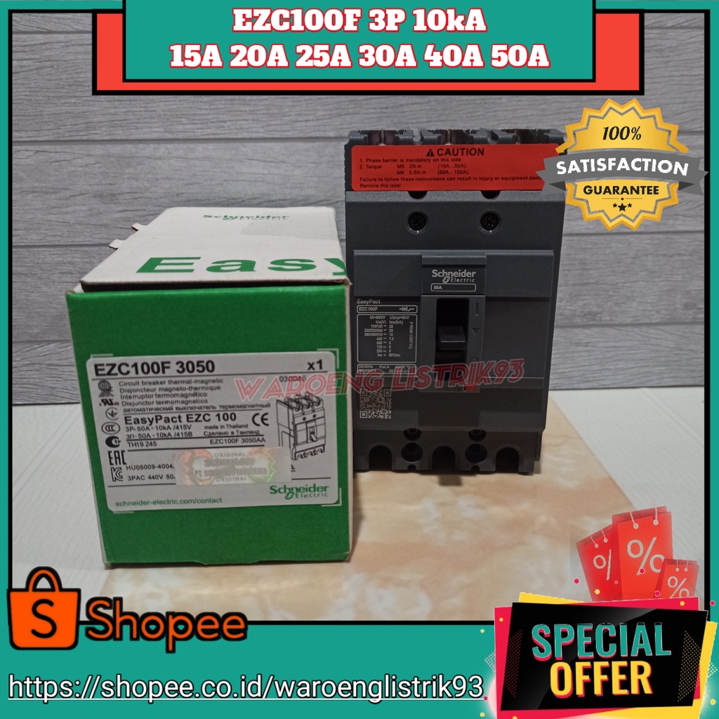 Jual Mccb Ezc F P Ka Vac Schneider Shopee Indonesia