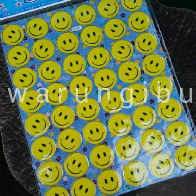 Jual Stiker Laser Karakter Emoticons Smiley Sticker Koleksi Mainan