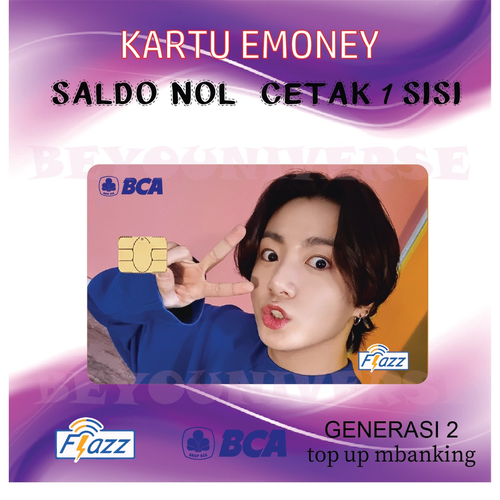 Jual Kartu Emoney Mandiri Flazz BCA Gen 2 BTS Jungkook Like Same