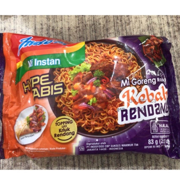 Jual INDOMIE GRG HYPE ABIS KEBAB RENDANG 83G Shopee Indonesia