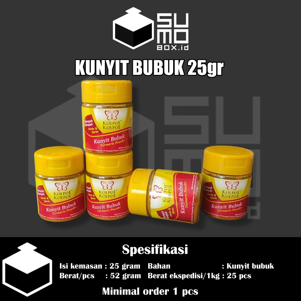 Jual Kunyit Bubuk Koepoe Koepoe 25gram Kunyit Bubuk Kupu Shopee