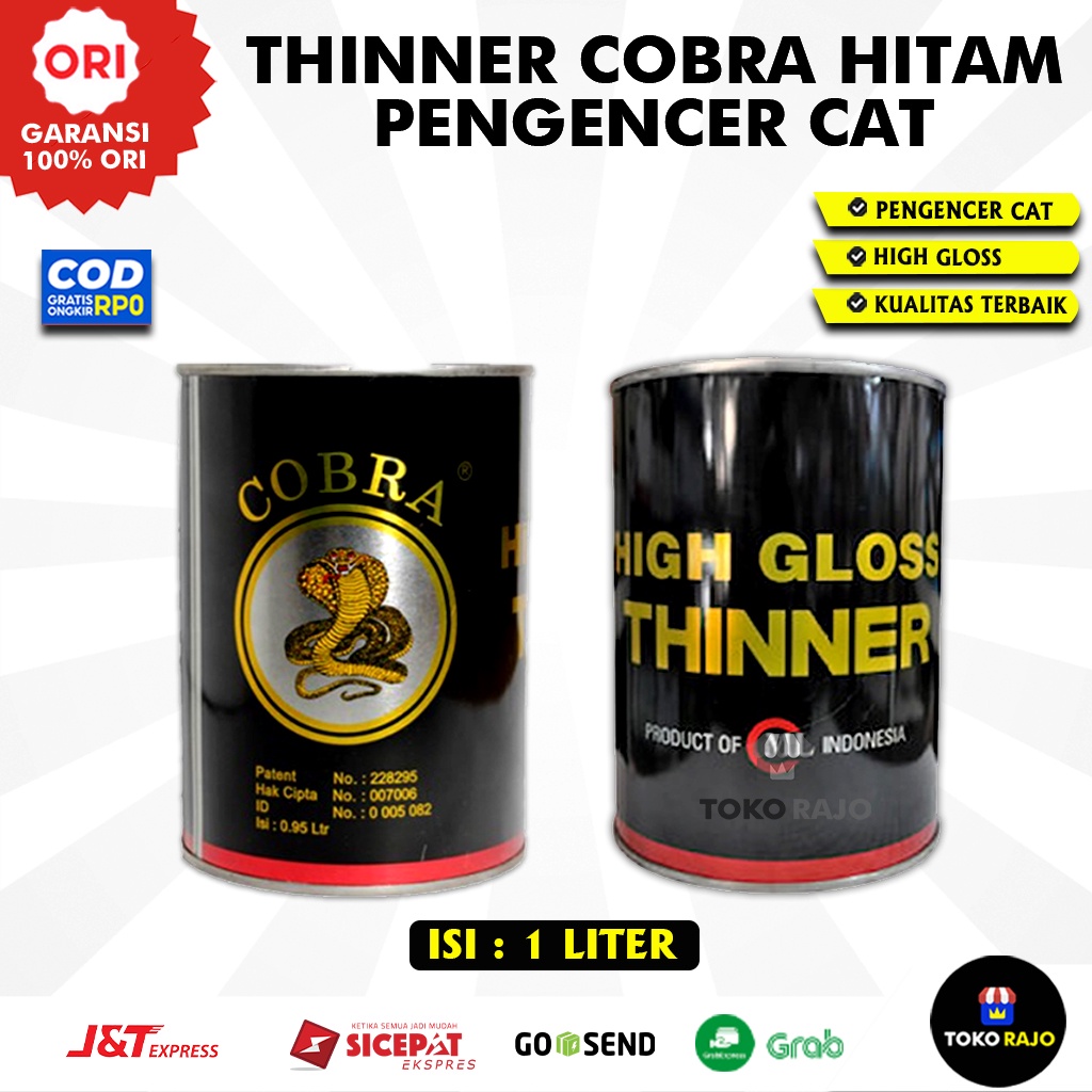 Jual Thinner Thiner Cobra Hitam Pengencer Cat Tiner Cobra Hitam High