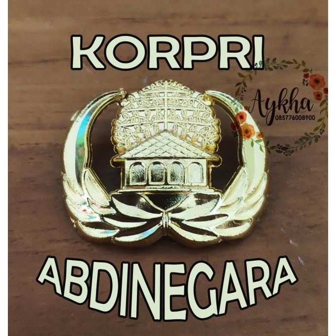 Jual 3cm KORPRI PNS Magnet Pin Bros Tag Badge Kuningan Emas ORIGINAL