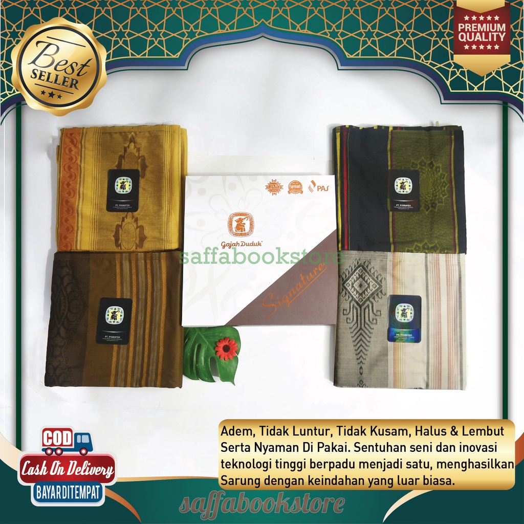 Jual Sarung Tenun Gajah Duduk Signature Motif Alat Sholat Super Premium