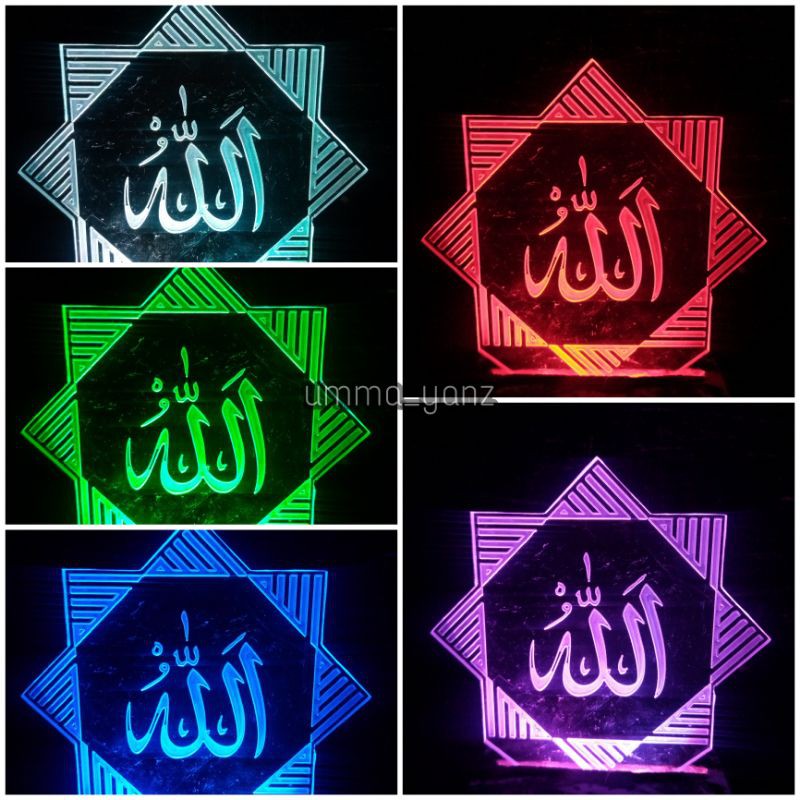 Jual Lampu Tidur Hias LED Lafadz Allah 1 A6 Homemade Shopee Indonesia