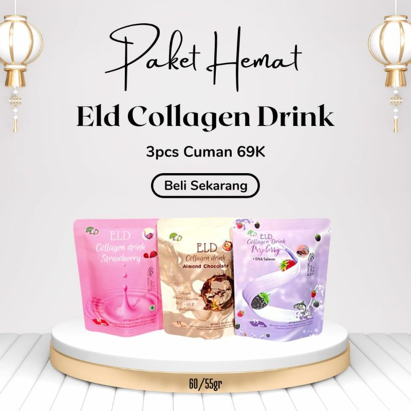 Jual Eld Collagen Drink Strawberry Cokelat Rashberry Pemutih Badan