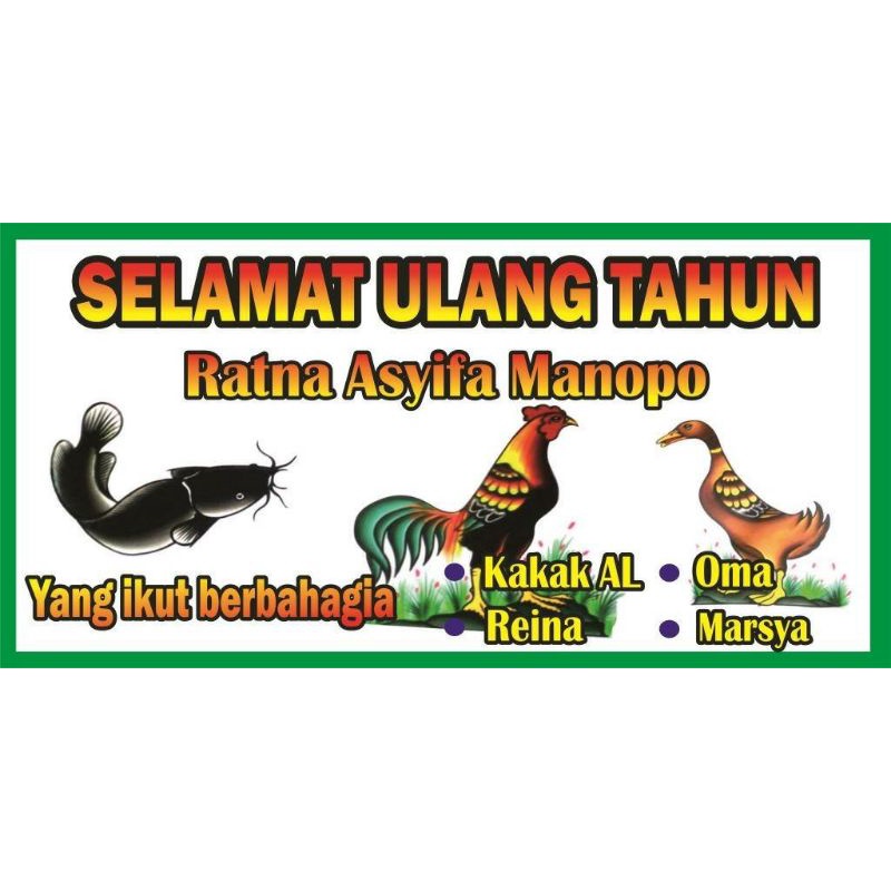 Jual Banner Spanduk Ulang Tahun Sidang Wisuda Wedding Design