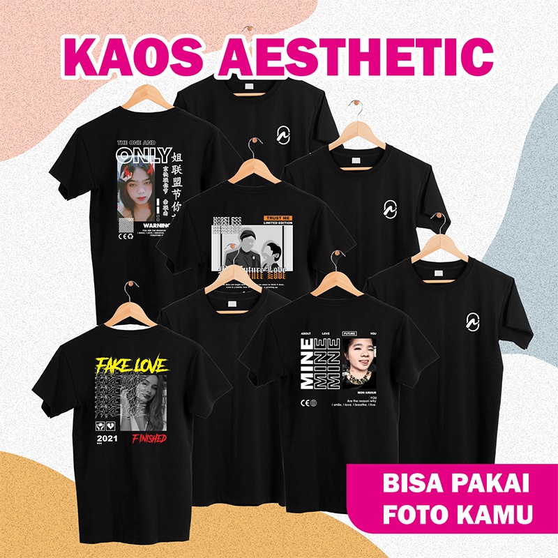 Jual Custom Kaos Desain Aesthetic Kaos Bucin Bisa Ganti Foto Kamu