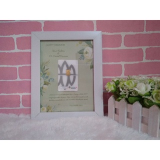 Jual Bingkai Pigura Frame Gift Series Happy Wedding Request Nama Ukuran