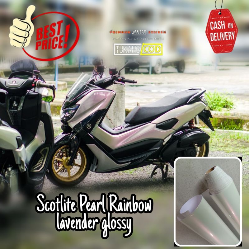 Jual Sticker Scotlite Putih Mutiara Skotlet Motor Pearl Rainbow